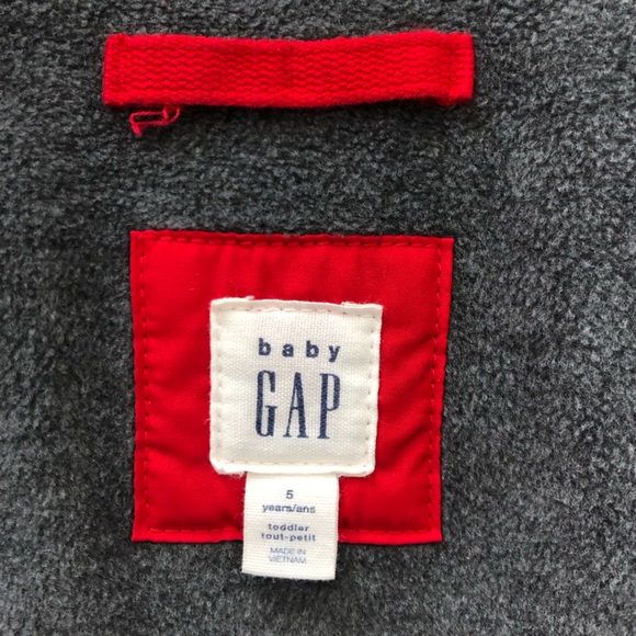 SOLD - GAP Red Warm Fall Winter Puffer Snap Pocket Full Zipper Puffy Vest Size 5 - Picture 7 of 12